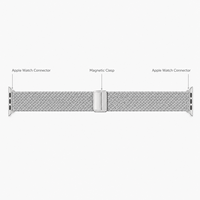 Bracelet de montre connectée pour Apple Watch, en nylon, magnétique, élastique, tressé, style boucle unisexe, respirant, pour usage quotidien, personnalisable OEM ODM