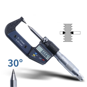 0-25 मिमी 30/60 डिग्री डिजिटल दोहरी इंगित माइक्रोमीटर 0.001 मिमी विशेष मापने सिर बाहरी व्यास माइक्रोमीटर ट्यूब दीवार मोटाई - Product Image 2