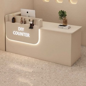 Mostrador de Recepción Avignon en Roble Blanco y Negro con Estación de Trabajo, 120x50.5x100cm, 53kg, Diseño de Lujo en MDF para Oficina/Salón/<span class=keywords><strong>Hotel</strong></span> - Product Image 3