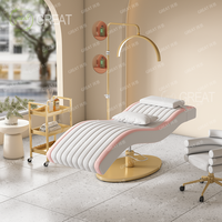 Offres Spéciales moderne luxe blanc et rose frontières Salon de beauté Table de Massage cosmétique visage Spa lit inclinable cils cils lit