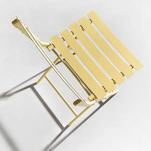 Chaise de jardin pliable jaune Db, mobilier d'extérieur en aluminium, design minimaliste, style contemporain - Product Image 1