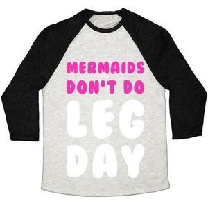 Maglietta da baseball unisex Tri-Blend con stampa Mermaids Don't Do Leg Day - Product Image 4