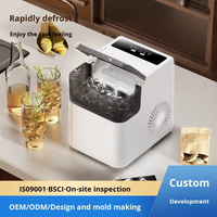 Machine à glaçons automatique portable pour la maison, production de glaçons en forme de balle de 12 kg/24 h, capacité de stockage de 500 g, fonctionnement silencieux, petite taille