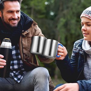 Tazza con Moschettone in Acciaio Inossidabile a Doppio Strato con Manico Rinforzato, Tazza Portatile <span class=keywords><strong>per</strong></span> Campeggio e Viaggi all'Aperto - Product Image 3