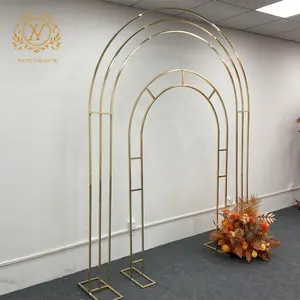 Fondo de arco de Metal dorado soporte de flores de arco de boda suministros de fiesta caliente arco para decoración de fondo de escenario de evento