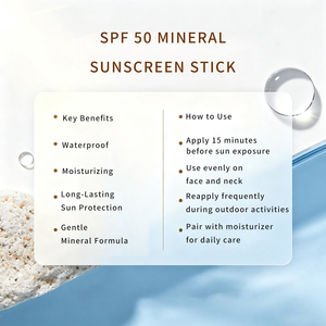 Natural Vegan SPF50 <strong>Moisturiser</strong> Sun Stick UV Protection Lightweight Invisible Portable Waterproof Sweat Resistant - Product Image 5