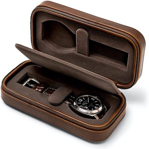 Caja <span class=keywords><strong>de</strong></span> reloj vintage <span class=keywords><strong>de</strong></span> cuero genuino, caja <span class=keywords><strong>de</strong></span> reloj <span class=keywords><strong>de</strong></span> regalo para parejas - Product Image 1