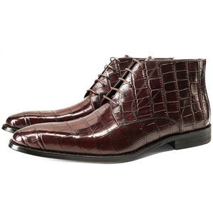 Zapatos Oxford de Vestir para Hombre, de Cuero Genuino Marrón con Estampado, Punta en Pico, con Cordones, para Toda Temporada, Envío Directo - Product Image 1