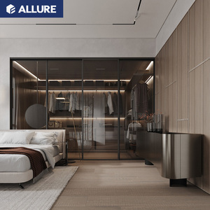 Allure 2025, directo de fábrica, <span class=keywords><strong>armario</strong></span> <span class=keywords><strong>abierto</strong></span> personalizado, muebles de apartamento de madera, <span class=keywords><strong>armario</strong></span> - Product Image 4