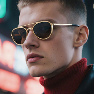 Lunettes de soleil pour hommes, monture ronde, métal, plastique, protection UV400, style Steampunk, KSL-98291, noir - Product Image 2