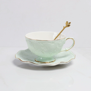 Luxury Simple European Style Ceramic Coffee <b>Cup</b> <b>Set</b> With Golden Rim Luxury Bone China for Afternoon Tea & Ceremonial Giveaways - Product Image 4