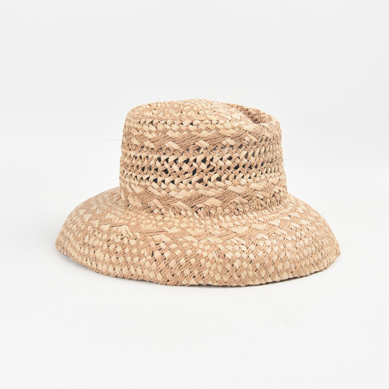 French Papyrus Hand Chimed Raffia Straw Hat Women Thin  display picture 1