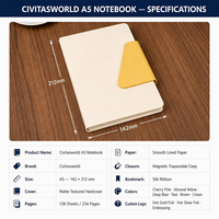 Carnet A5 à fermoir magnétique, épaissi, pour le bureau, gravé, coffret cadeau personnalisé
