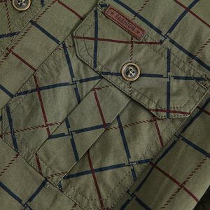 <span class=keywords><strong>Camicia</strong></span> <span class=keywords><strong>a</strong></span> <span class=keywords><strong>Quadri</strong></span> da Uomo <span class=keywords><strong>a</strong></span> <span class=keywords><strong>Maniche</strong></span> <span class=keywords><strong>Corte</strong></span>, Nuova Collezione Estiva, Vestibilità Ampia e Casual, in Cotone - Product Image 4