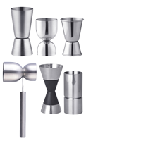 Outils de barman : Jigger double en acier inoxydable, tasse à mesurer en métal pour vin et cocktails