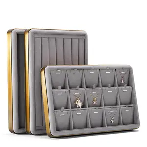 Exquisite jewelry props multipurpose metal jewelry tray luxury high end jewelry display pallets