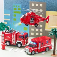 Camion de pompier jouet pour tout-petits, véhicule d'urgence à friction, en plastique, échelle 1:18, cadeau d'anniversaire pour garçons et filles