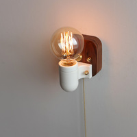 Lampe murale moderne en noyer noir 2023 avec abat-jour en céramique LED blanc chaud, décoration de salon, balcon, simple, vitrine de magasin, design