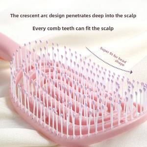 Peine de masaje elástico relajante, peine hueco portátil, cepillo de masaje para el cuero cabelludo, herramienta de estilismo para salón, peine ovalado especial para pelucas de cabello natural - Product Image 4