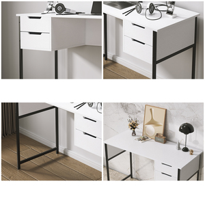 YQ FOREVER Home Office Modern <strong>Simple</strong> Small <strong>Study</strong> Writing PC Drawers Industrial Desktop Table <strong>Computer</strong> <strong>Desk</strong> - Product Image 5