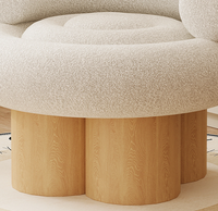 Fauteuil simple moderne en forme de fleur en bois de noyer naturel scandinave pour salon