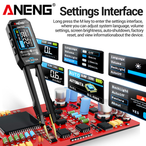 Pinza Medidora Digital Inteligente ANENG GN703, Probador LCR con Precisión Estándar de 0.3V/0.6V para Resistencia, Capacitancia, Inductancia y Diodos - Product Image 4