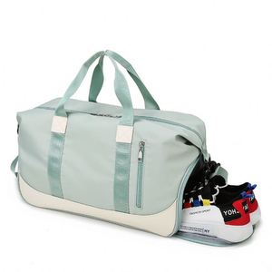 Sac de sport pour femme, sac de yoga, séparation sec/humide, couleur unie, bandoulière courte, sac de voyage portable pour courte distance - Product Image 3