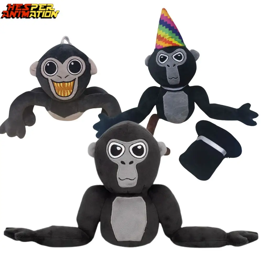 2024 New Cartoon Gorilla Plush Toys Stuffed Animal Toys Juguetes for Kids Gifts Funny Gorilla Tag Plush Toy Doll Boy
