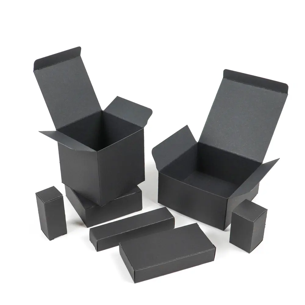 manufacture wholesale plain box fast delivery stocks size white black 5.3*5.3*18.5cm rigid cardboard small gift boxes folding