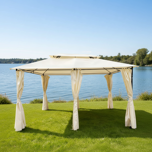 ศาลาพักผ่อนกลางแจ้ง <span class=keywords><strong>YOHO</strong></span> OUTDOOR ขนาด 3x4x2.7 เมตร ดีไซน์สไตล์มิดเซ็นจูรี่ โครงเหล็กกันสนิม พร้อมหลังคาผ้าใบ สำหรับสวนและลานบ้าน - Product Image 5