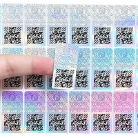 Etiqueta de Código QR Holográfica 3D de Diseño Único con Código de Barras, Seguridad a Prueba de Manipulaciones, Pegatinas de Hologramas Personalizadas