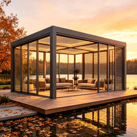 Serre commerciale en aluminium, véranda, porche fermé, hortensia, gazebo de jardin, terrasse, structure écologique quatre saisons
