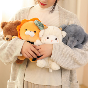 Peluche Personalizzabile a Forma di <span class=keywords><strong>Leone</strong></span>/Elefante/Orsacchiotto/Pecora, Cuscino Antistress in 100% Poliestere con Ricamo Kawaii - Product Image 4