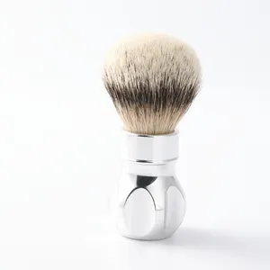 Yaqi Gemini 24mm eloxierter Metall griff Silver tip Badger Hair Shaving Brush für Männer