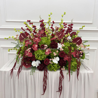 Guirlande de fleurs artificielles blanches et vertes pour allée de mariage, décoration de sol, fausse guirlande florale, centre de table