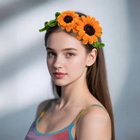 YouLaPan Bandeau de cheveux à la mode en forme de tournesol, tissé à la main, adapté aux spectacles de danse féminins, accessoires de cheveux pour fête, YXA361