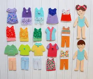 Montessori Meisjes Dress Up Pop Set Handgemaakte Naald Vilt Gevulde Doll Vilt Speelgoed Jurk Up Vilt Speelgoed Voor Meisjes