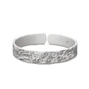 Wholesale Silver Bracelet Opening Men and Women 999 Silver Handmade Pattern Retro Silver Jewelry Manufacturers