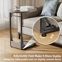 Table d'appoint pliante d'angle avec cadre métallique en forme de C, support TV, idéale pour canapé, salon, chevet, café, bureau, tables de loisirs Z-40
