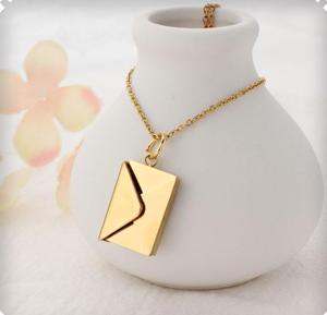 Pendentif d'enveloppe en acier inoxydable, collier de message caché Secret, Unique, cadeau de saint-valentin, bijoux résistant à la sueur - Product Image 5
