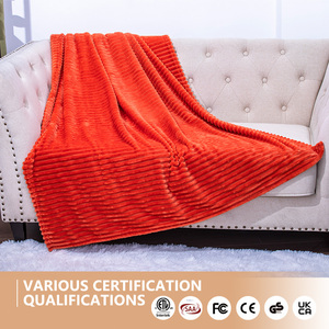 110v-240v Home Soft Striped Flannel Electric Heating Heated Electrical Blanket for <strong>Bed</strong> <strong>Warmer</strong> Winter - Product Image 5
