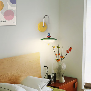 French Retro Style Wall <b>Lamp</b> LED E27 Switch Control Creamy Decorative Ambient Light for Bedroom Children's Room Hallway - Product Image 3