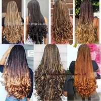 Extensions de cheveux synthétiques bouclés en spirale, style exotique, 150g, en tube français, pour tresses au crochet, double trame, style exotique