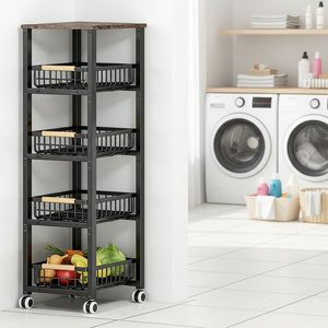 Carrello Portaoggetti da Cucina in Metallo a 5 Ripiani Personalizzato con Basso MOQ, Contenitore per Organizzazione e Stoccaggio in Cucina - Product Image 5