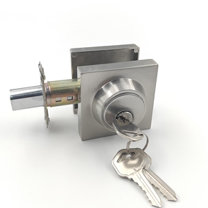 Cerradura de Seguridad para el Hogar Estilo Americano, Forma Cuadrada, Aleación de Zinc Negro Mate, Cerradura de Perno para Puerta de Entrada, Juego de Cerraduras Tubulares con 3 Llaves - Product Image 5