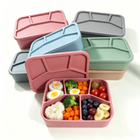 Boîte à bento portable en silicone de haute qualité, compatible micro-ondes, chauffable, durable, pour le stockage des aliments