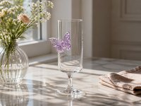 Verre à cocktail papillon de luxe 100 ml avec pied, flûte élégante, gobelet à dessert, verres de bar en borosilicate de haute qualité