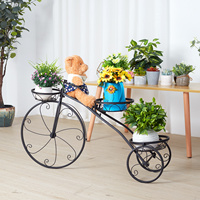 Support de fleurs pour jardin en fer, intérieur et extérieur, étagère pour plantes en forme de bicyclette