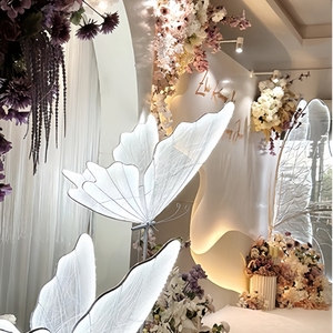 Sml01 trắng vàng Led bướm trang trí đám cưới ánh sáng treo lớn thắp sáng bướm chiếu sáng nền đám cưới - Product Image 3