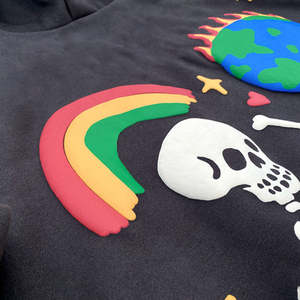 Sweat-shirt à capuche pour homme en coton 100% personnalisé, surdimensionné, lourd, avec logo brodé 3D, impression numérique, respectueux de l'environnement - Product Image 4